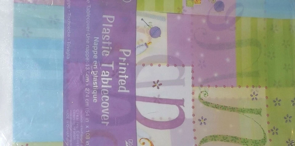 New Baby Patchwork Table Cover, Baby Shower Table Cloth Mom-to-be  - 54" x 108" - Image 2 of 4