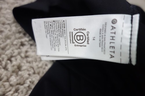 Athleta Pants Womens 14 Black Stellar Flare Trouser Ankle Zip Stretch - Picture 5 of 10