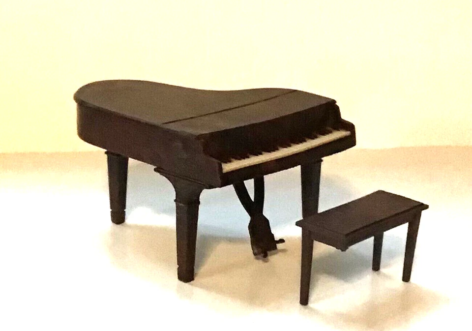 RENWAL Grand Piano No.L-74 & Bench No.L-75娃娃屋微缩模型塑料美国复古 — 第 2/4 张图片