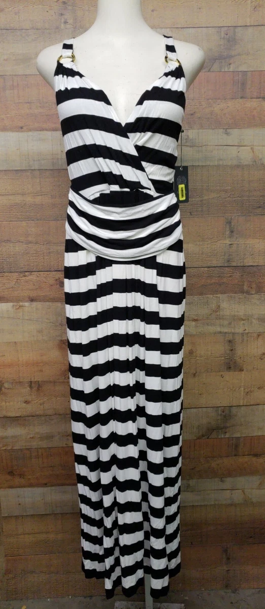 Vince camuto black and white cheap dress