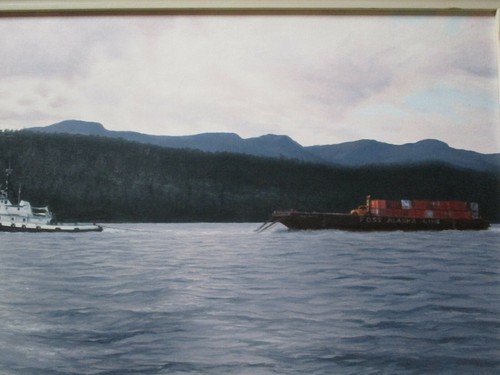STEELE SIGNED OIL PAINTING AMERICAN REGIONALISM COASTAL JOHNSON STRAITS CANADA - Picture 7 of 12