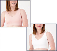 Anybody Intimates Women's Set of 2 All-Day Seamless Bras, Blush/ White, M