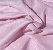 PINK 100% Linen fabric 56” Width Sold By The Yard