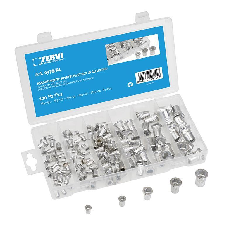 SERIE 150 RIVETTI INSERTI FILETTATI IN ALLUMINIO M3 - M12 FERVI 0376/AL