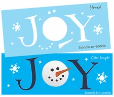 Stencil Joy Frosty Snowman Face Carrot Nose Snowflakes Coutnry Primitive signs