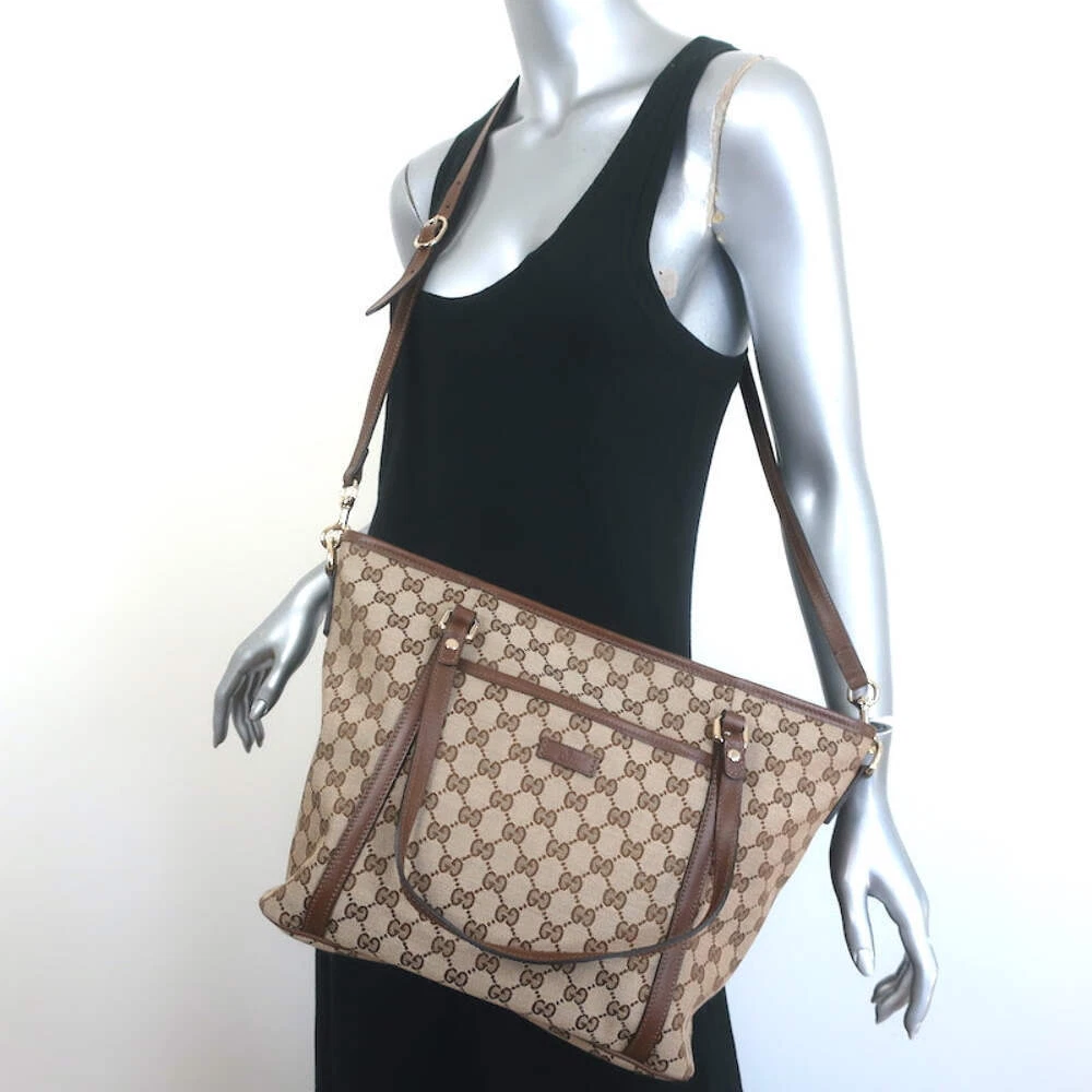Sac bandoulière Gucci GG Supreme Medium Joy fourre tout marron monogramme toile