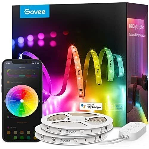 Govee 65ft RGBIC LED Strip Lights Smart LED Lights Work Alexa Google Assistant