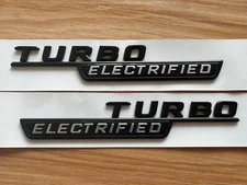 OEM TURBO ELECTRIFIED AMG Fender Emblem MATTE BLACK Badge Mercedes C43 GLC43
