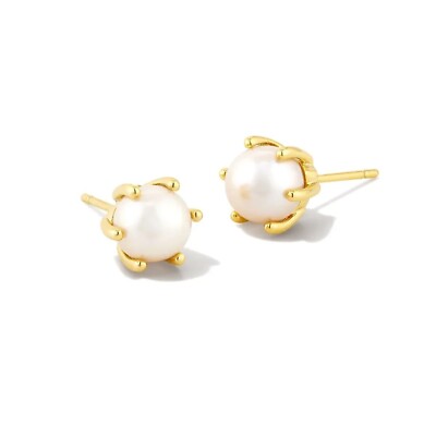 Kendra Scott Ashton Pearl Stud Earrings One Size GOLD - WHITE PEARL