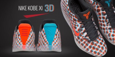 NIKE Kobe XI 11 Low 3D Cool Grey Red Blue MultiColor WTK What The