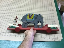 Unused Original SALLY ANN TOYS - pull toy CIRCUS CLOWN  ELEPHANT wow WWII era