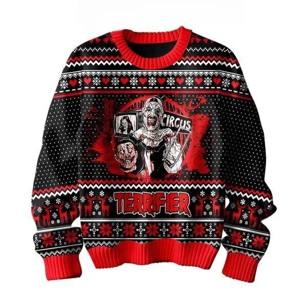 Terrifier In Circus Halloween 2024 Christmas Ugly Sweater