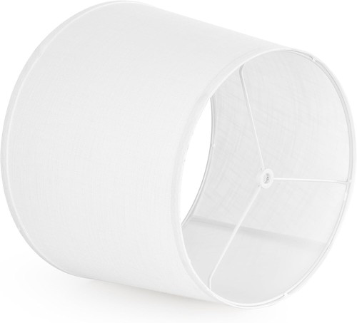 14" Top x 16" Bottom Large White Linen Lampshade Set for Table & Floor Lamps - Picture 6 of 11