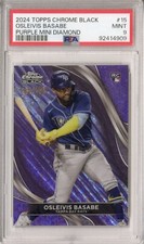 2024 Topps Chrome Black Osleivis Basabe Purple Mini Diamond RC /150 PSA 9 POP 1