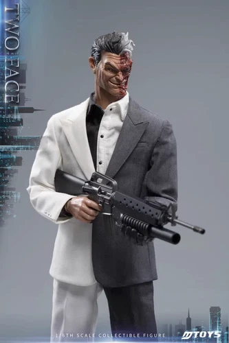 New MTOYS MS013 1/6 Batman Two Face Action Figure Model Double Heads in stock - Imagen 7 de 13