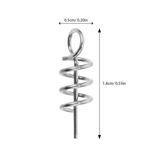 50 Pcs Spiral Lure Keeper Screw Lock Hooks Fishing Center Pin for Worm Bait - Picture 9 of 12