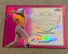 IZAAC PACHECO 2020 LEAF PERFECT GAME PINK AUTOGRAPH #1/5 TIGERS Draft Pick