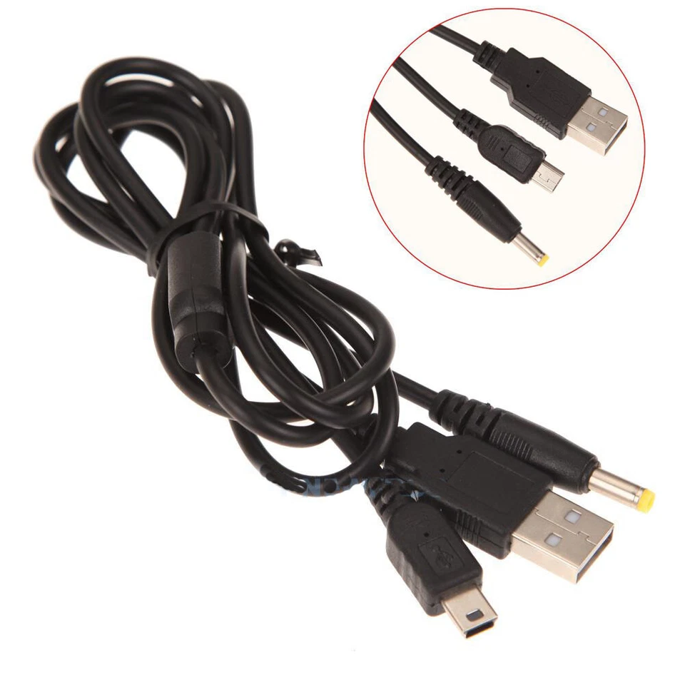 2In1 Charge Data Sync USB Cable Cord for Sony PSP 1000 2000 3000 Games - Image 2 of 4
