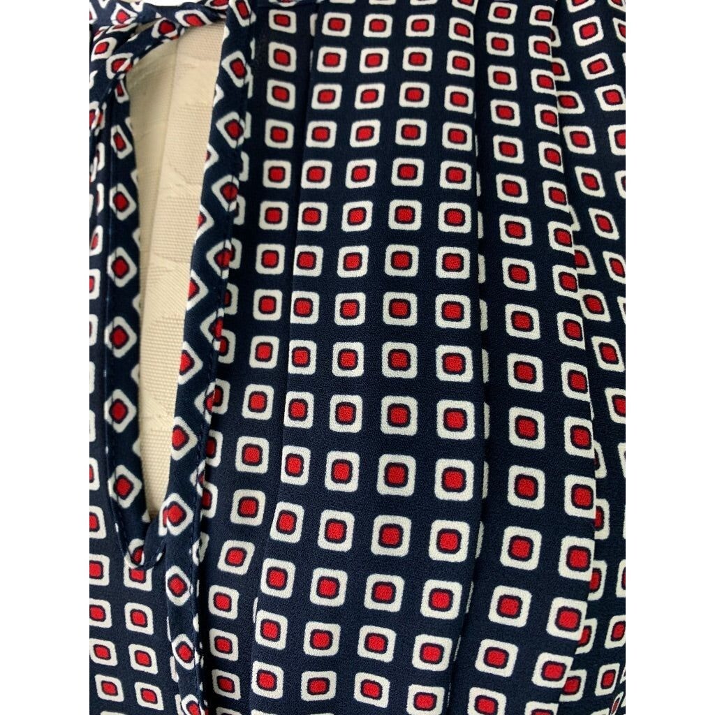 Medium J.Crew Women's Sheer Sleeveless Navy Blue Red Popover Blouse StyleAJ403 eBay