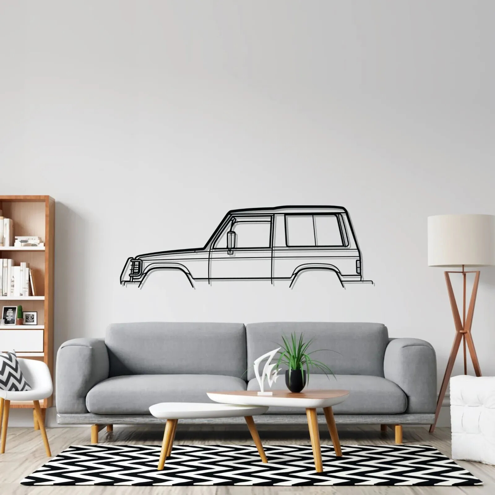 3D Acrylic Metal Wall Art - 1987 Pajero USA Silhouette Auto Car Poster-image