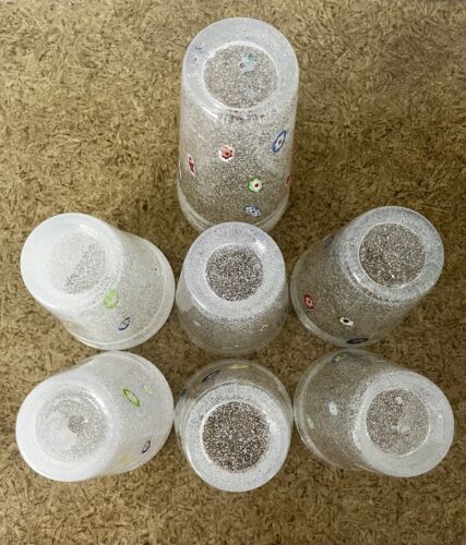 Millefiori Set di 7 bicchieri da bere arte soffiata a mano vetro - Foto 20 di 21