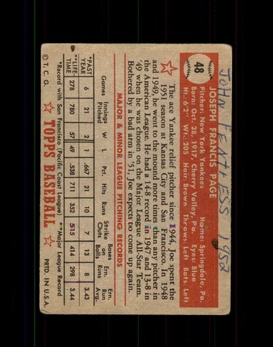 1952 TOPPS SET BREAK 1-310 U-PICK  MIXED CONDITION EXMINT TO FAIR/POOR GRADES - Picture 35 of 319