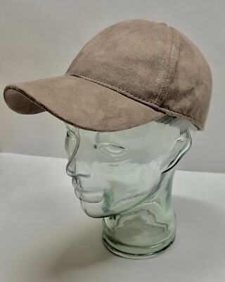 H&M Luxury Headwear Beige Faux Suede FITTED Baseball Cap MEDIUM