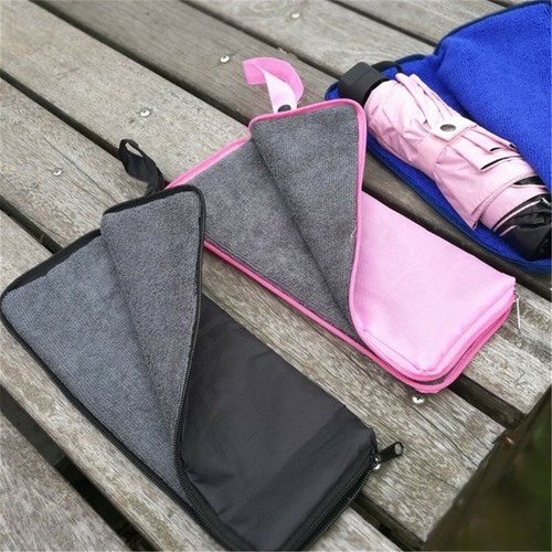Travel Folding Umbrella Fast Drying Windproof Umbrella Carry Bag Case Pouch - Picture 2 of 17