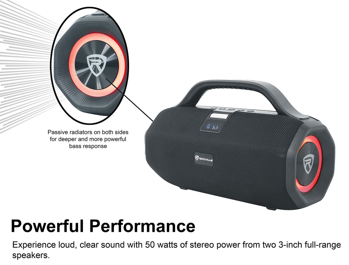 Rockville Loudest Battery Bluetooth Speaker Rockville SONIC 50L