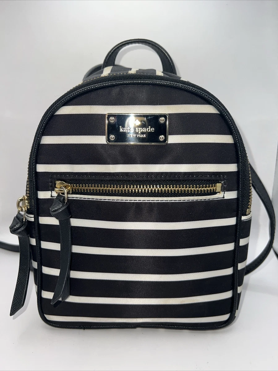 Kate Spade New York Mini Backpack – Striped Nylon Kate Spade New York Black & White Striped Nylon Backpack  main image 2