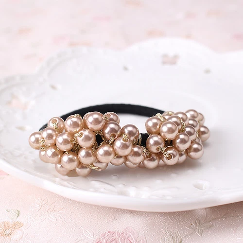 Pearls Beaded Ponytail Holder Girls Scrunchies Elastic Hair Bands Rubber Rope US - Picture 21 of 27