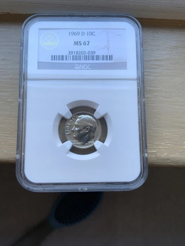 1969 d Roosevelt 10c • NGC MS67 w/Full Bands • 🔥 RARE Pop 6/1 • Guide: $850