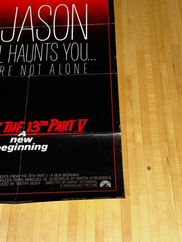 Friday the 13th Part 5 (1985) 27x41 S/S Original 1sh Folded Teaser (VG) poster - Picture 4 of 5