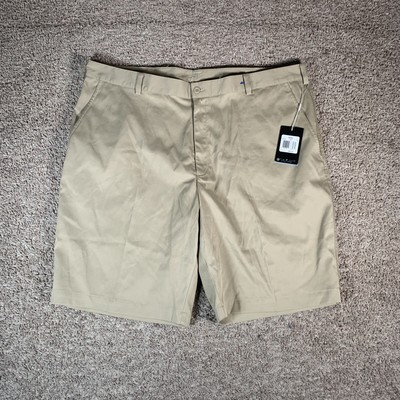 Nike Golf 330239 235 Beige Dri Fit Flat Front Tech Shorts Size 42