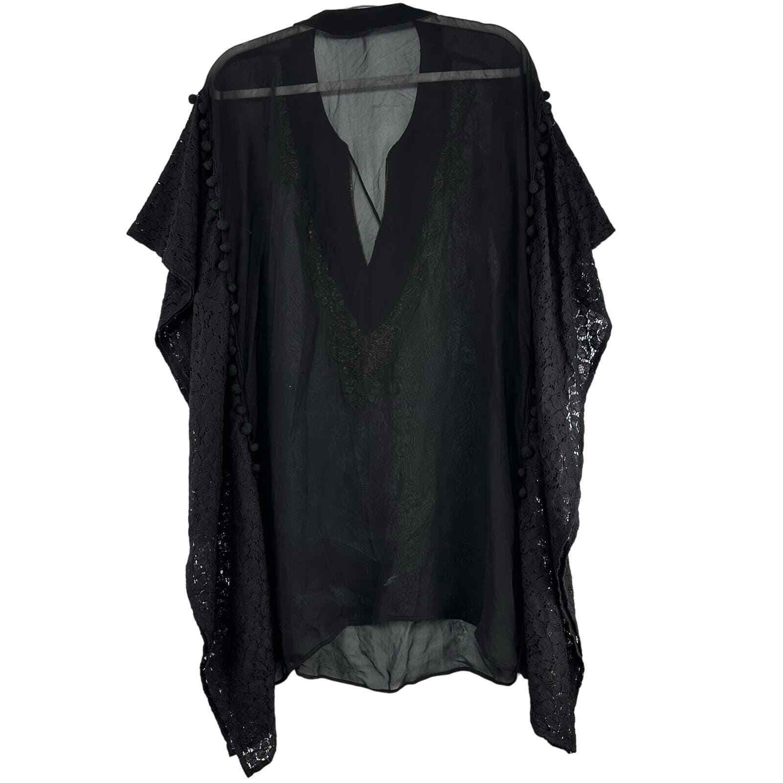 Kareenas Silk Beaded Tunic Top Womens Size L Blac… - image 2