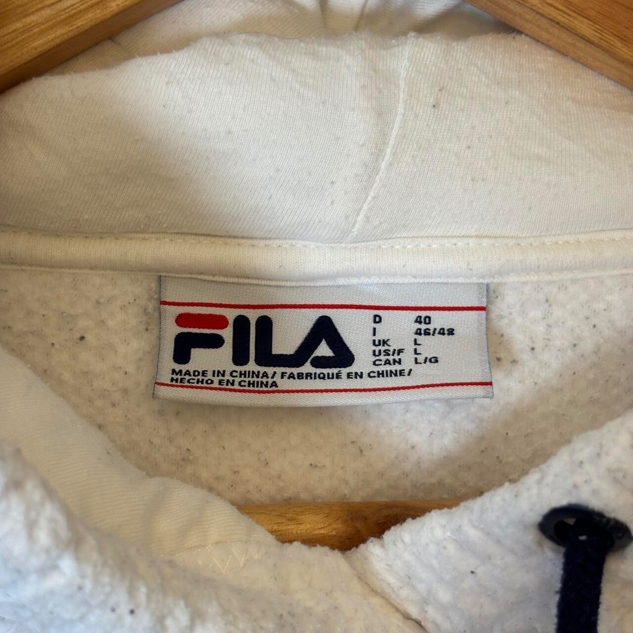 Felpa con cappuccio donna Fila bianca Sherpa Teddy taglia L Y2K