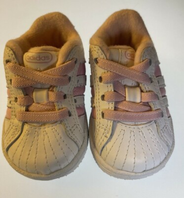 Adidas Originals Infant/Toddler Shoes Size US 2K White with Pink Stripes |  eBay