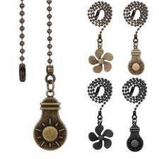 Ceiling Fan Light Bulb Pull Chain Beaded Ball Extension Connector Home Decor Set