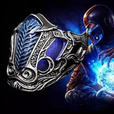 New Scorpion Mortal Kombat Mask Half Face Resin Halloween Cosplay Props