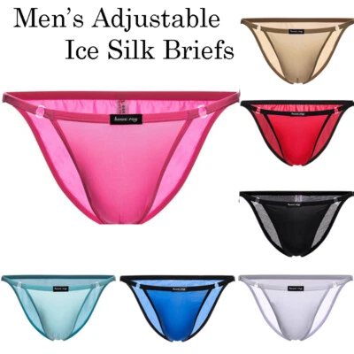 Sexy Men G-String Panties Low Waist Adjustable Briefs Underwear Underpants Thong