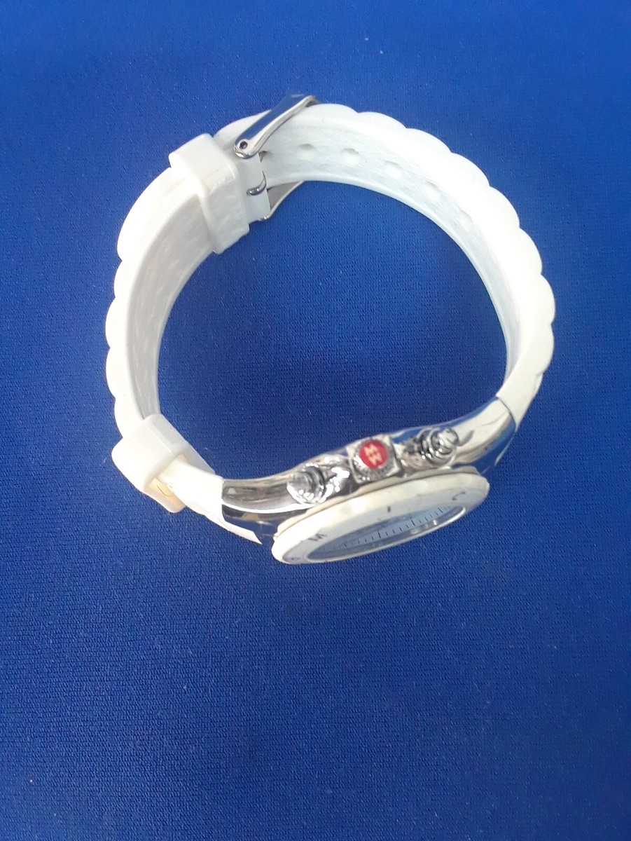 Ladies Michele Tahitian MWW12D000001 White Silicone Quartz  display picture 3
