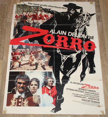 ZORRO Org. Plakat A 1 -1975- Alain Delon, Stanley Baker, Ottavia Piccolo