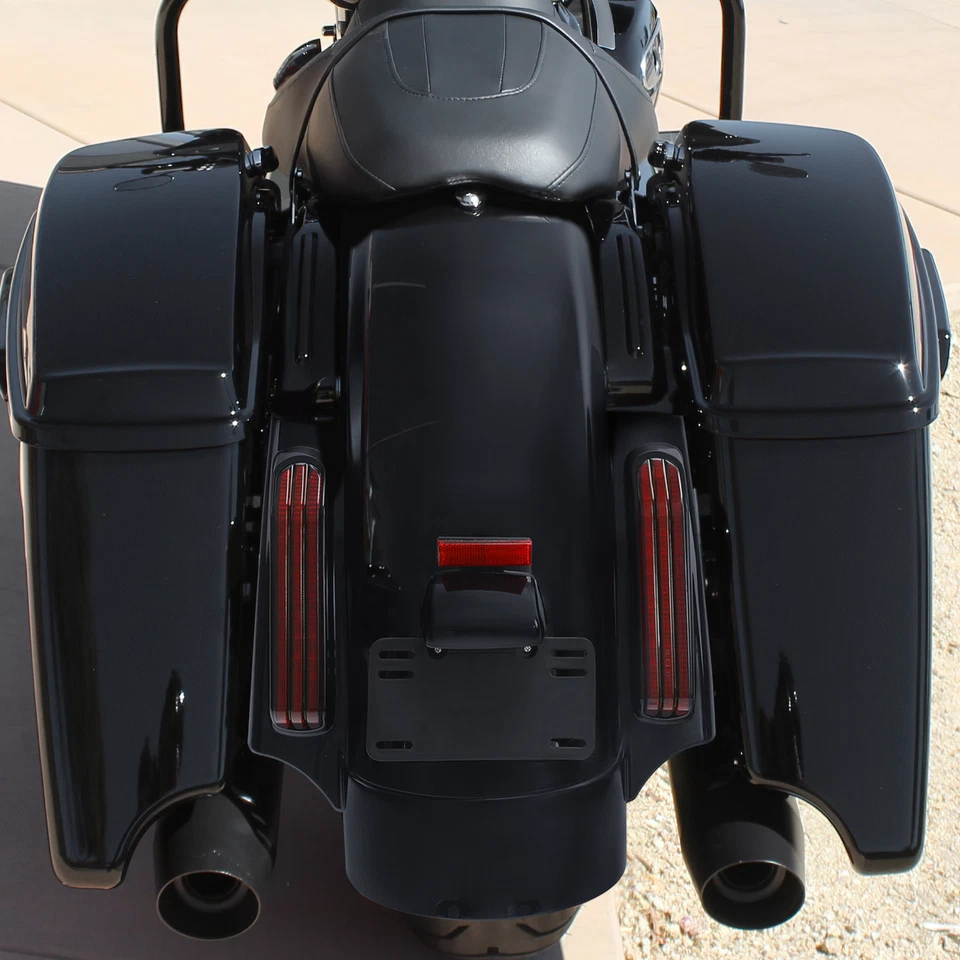 Rear Fender LED System Fit For Harley Touring Road King Street Glide 14-24 Black - Image 3 of 4