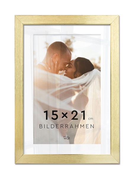 Bilderrahmen Frame Fotorahmen Rahmen Bilder Foto Posterrahmen Gold 15X21 Cm-image