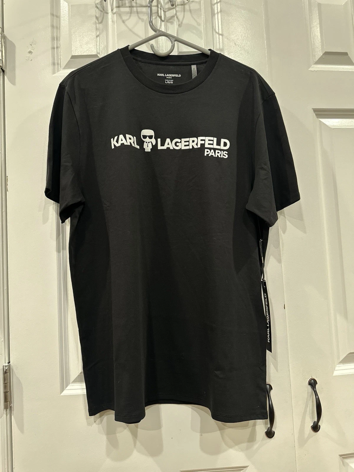 Karl Lagerfeld Paris Men's Core Graphic Logo T- Shirt Size L Black Color
