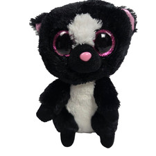Ty Beanie Boos - FLORA THE SKUNK  6" SPARKLE EYES 2015 Plush Stuffed Animal Toy 