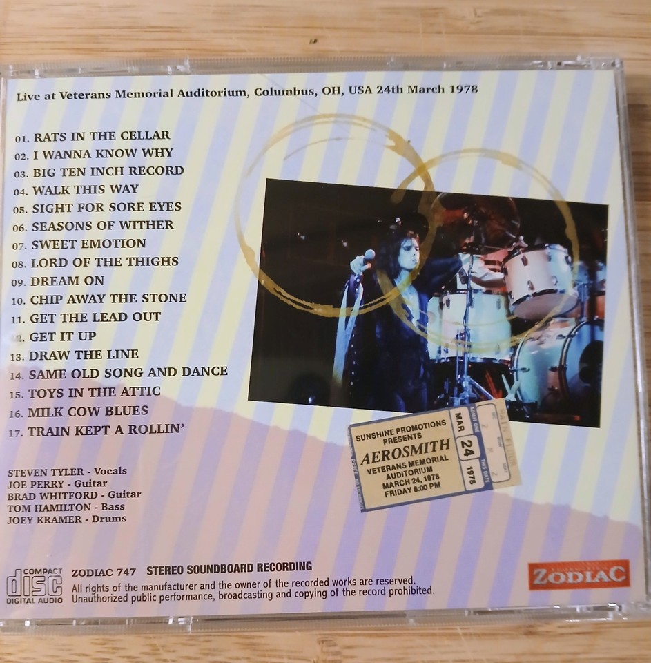 AEROSMITH Rare NEW CD 1978 COLUMBUS OH Draw The LINE Concert TOUR Fm A ...