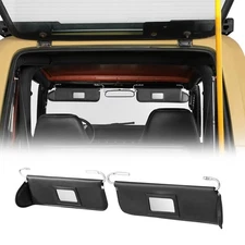 Pair Sunvisors Replacement Sun Visor Set w/Mirror for Jeep Wrangler YJ 1987-1995