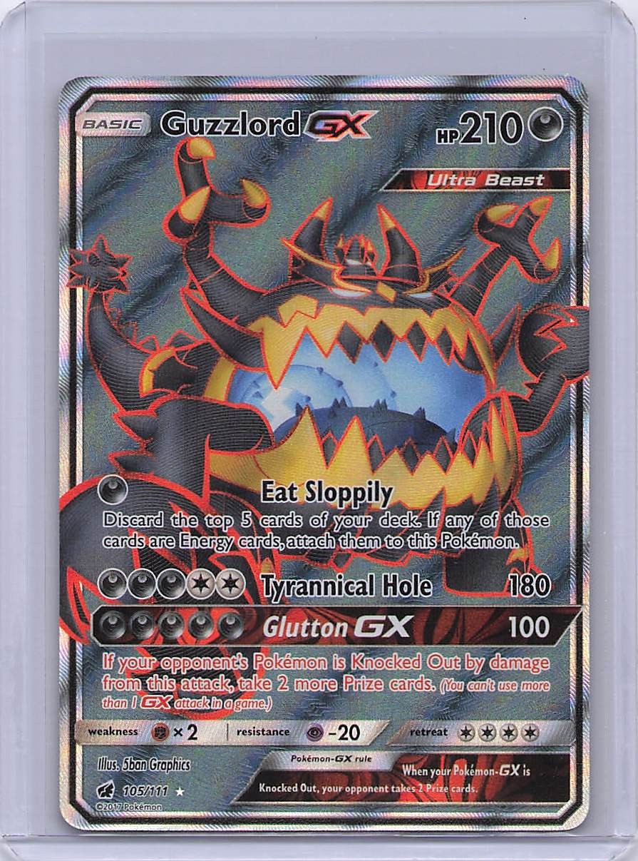 Guzzlord GX 105/111 Ultra Rare Crimson Invasion Pokemon Holo Lightly Played