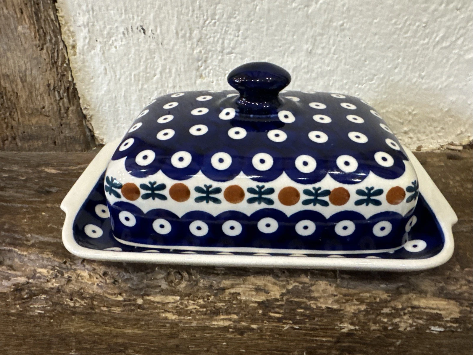 Butter Dish Handmade Polish pottery Boleslawiec